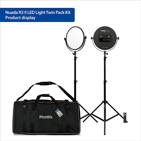 Phottix Nuada kit 2x R3 II VLED Rund LED+ stativ